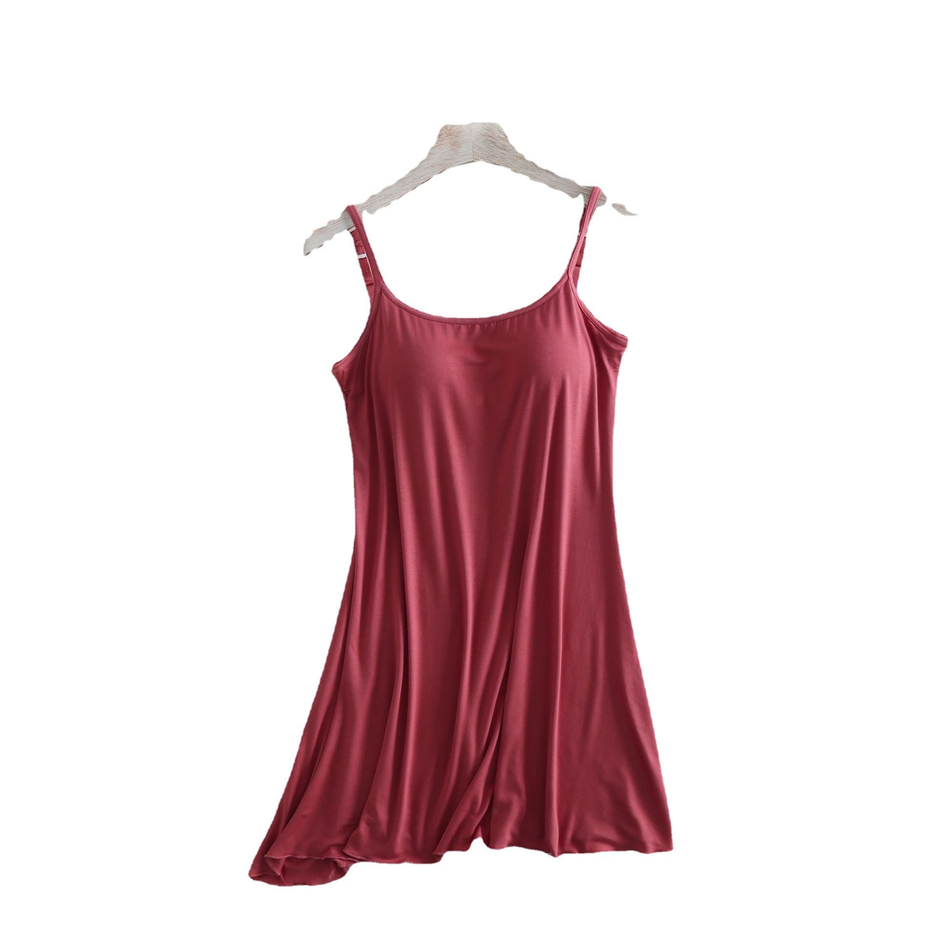 Long, Seamless, Modal-Lined, Padded-Cup, Sexy Plus-Size Women's Slip Dress