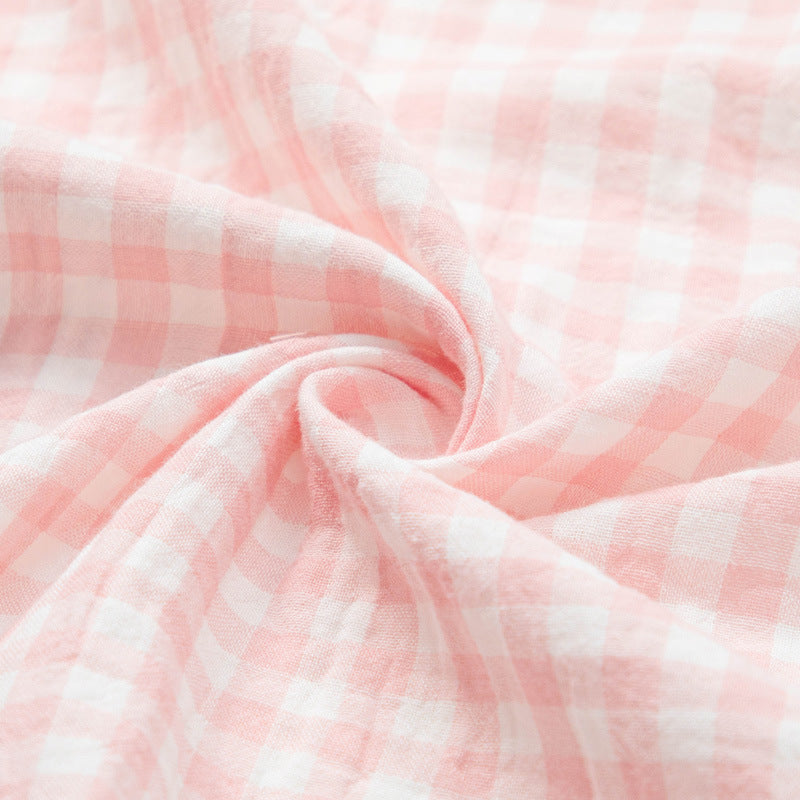100% Cotton Double-Layer Loungewear: Pastel-Colored Cotton Pajama Set
