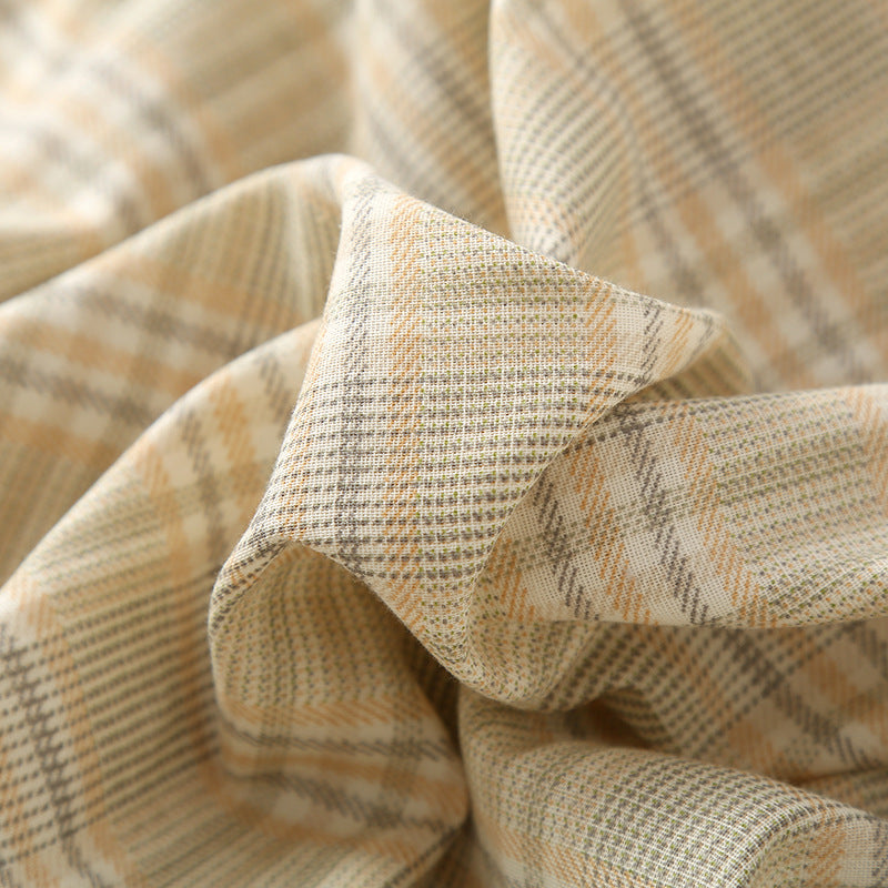 Men's Double-Layer 100% Cotton Checkered Loungewear, Yarn-Dyed