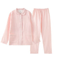 100% Cotton Double-Layer Loungewear: Pastel-Colored Cotton Pajama Set