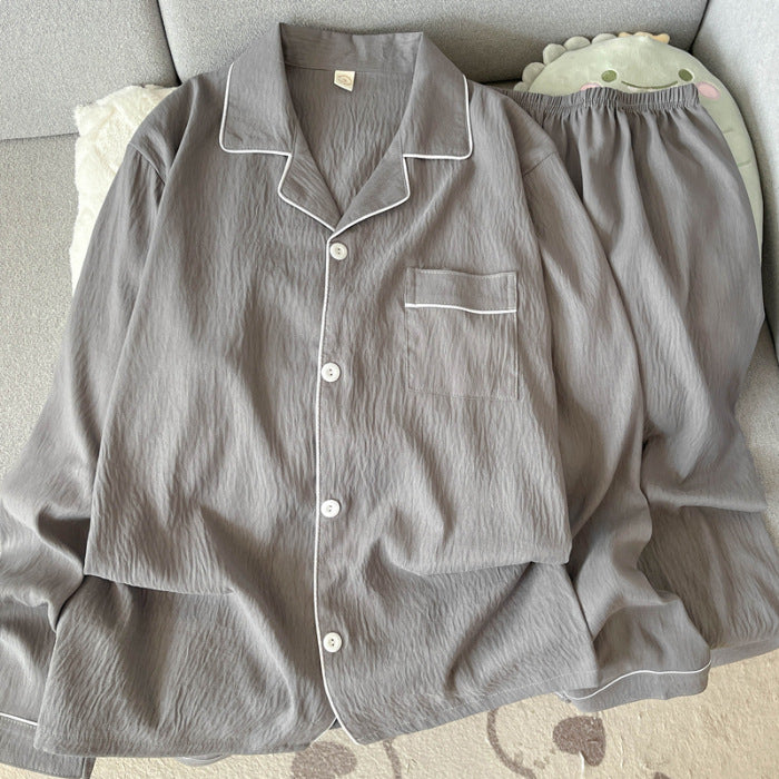 Autumn Cloud Cotton Pajamas Men's Thin Cardigan Long Sleeve