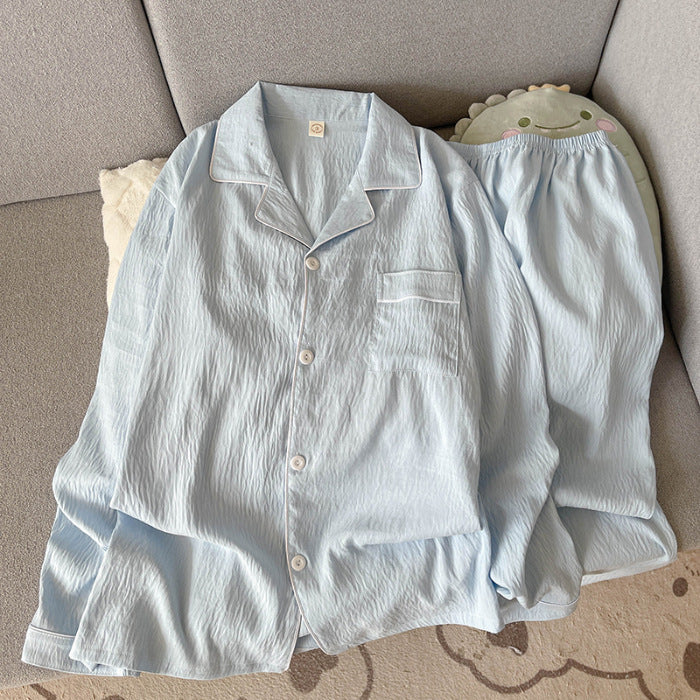 Autumn Cloud Cotton Pajamas Men's Thin Cardigan Long Sleeve