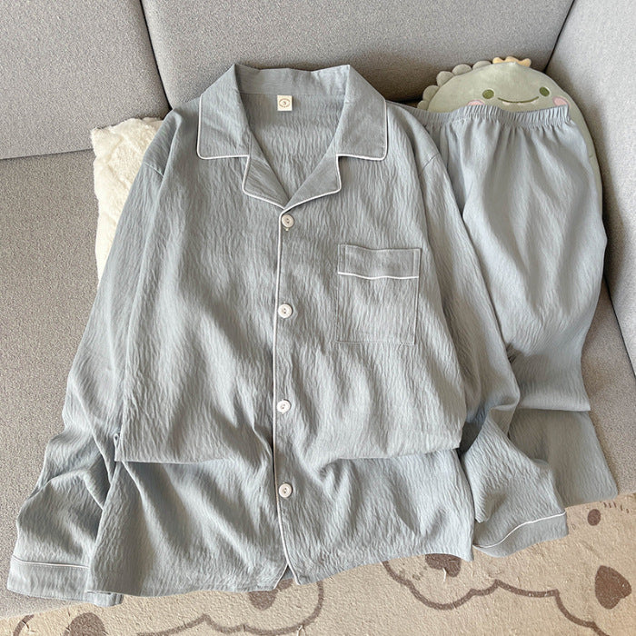 Autumn Cloud Cotton Pajamas Men's Thin Cardigan Long Sleeve