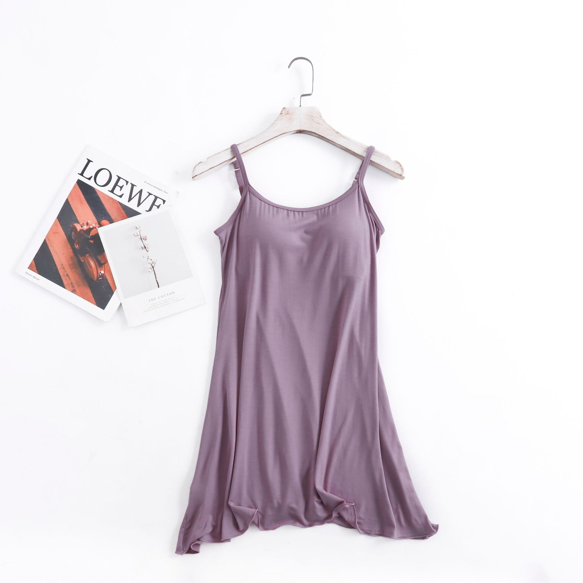 Long, Seamless, Modal-Lined, Padded-Cup, Sexy Plus-Size Women's Slip Dress