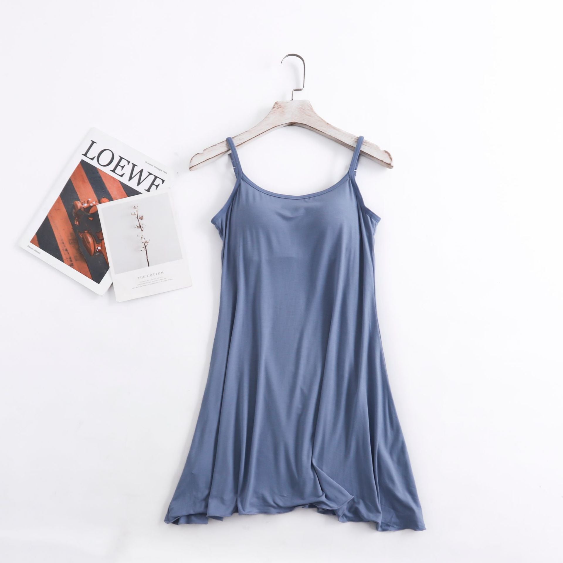 Long, Seamless, Modal-Lined, Padded-Cup, Sexy Plus-Size Women's Slip Dress